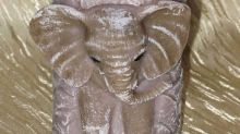 I2-6-African Round Pillar Elephant Purple-Relax Candles